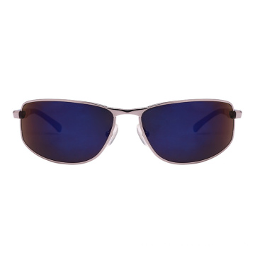 Men Style Urban Style Blue Mirror Metal Sunglasses